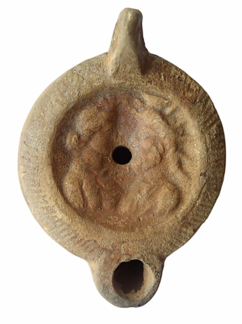 Oil-lamp with an image of Isis and Sarapis